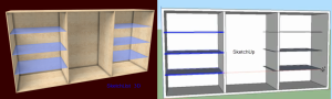 Comparing cabinet design in SketchList 3D with SketchUp